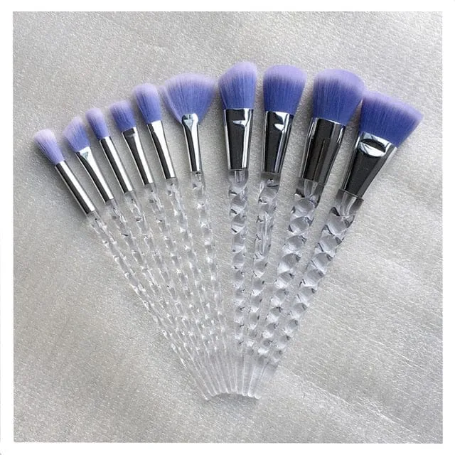 10pcs Narwhale Kawaii Make up Brush Set