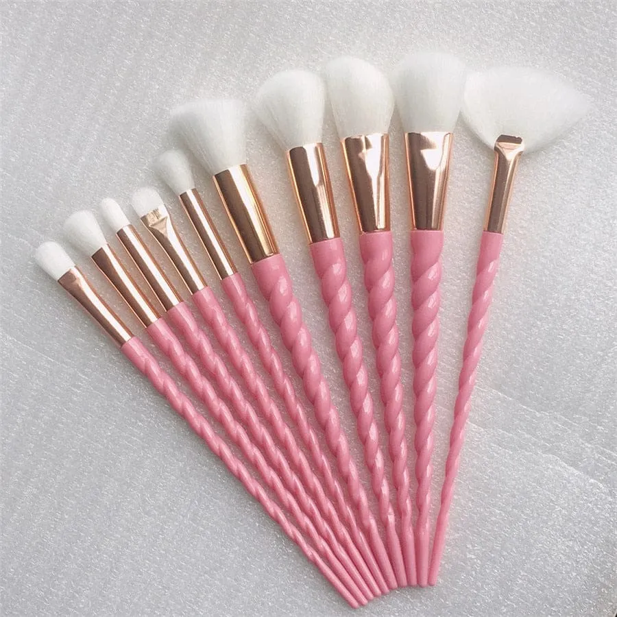 10pcs Narwhale Kawaii Make up Brush Set