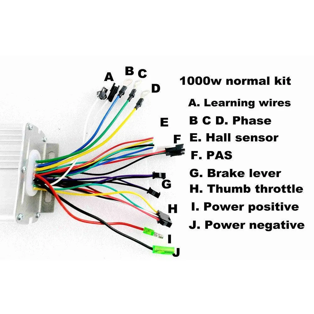 26x1.75'' Electric Bike Conversion Kit Bike Rear Wheel Hub Motor Kit 48V 1000W Powerful E-Bike Motor Kit Brushless Controller PAS Signal Light Bike Brake Shifter Kit