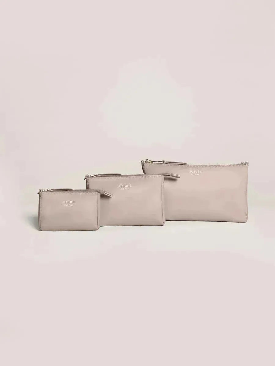 3-piece Pouch Set Taupe