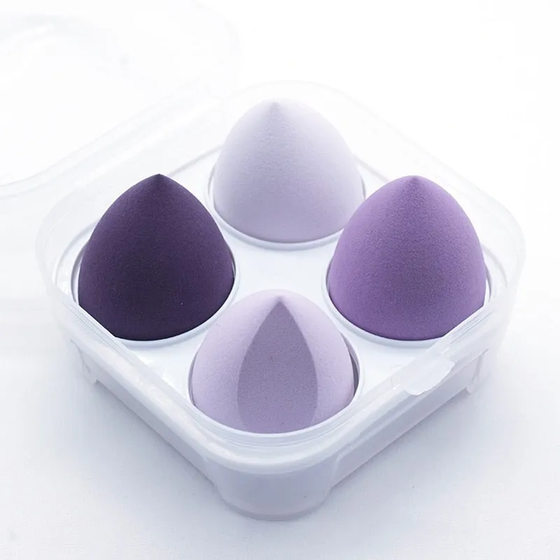 4Pc/Bag Makeup Sponge Powder Puff Dry and Wet Combined Beauty Cosmetic Ball Foundation Powder Puff Bevel Cut Make Up Sponge Tool