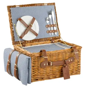 Abbotsbury Willow Picnic Basket Hamper with Picnic Blanket