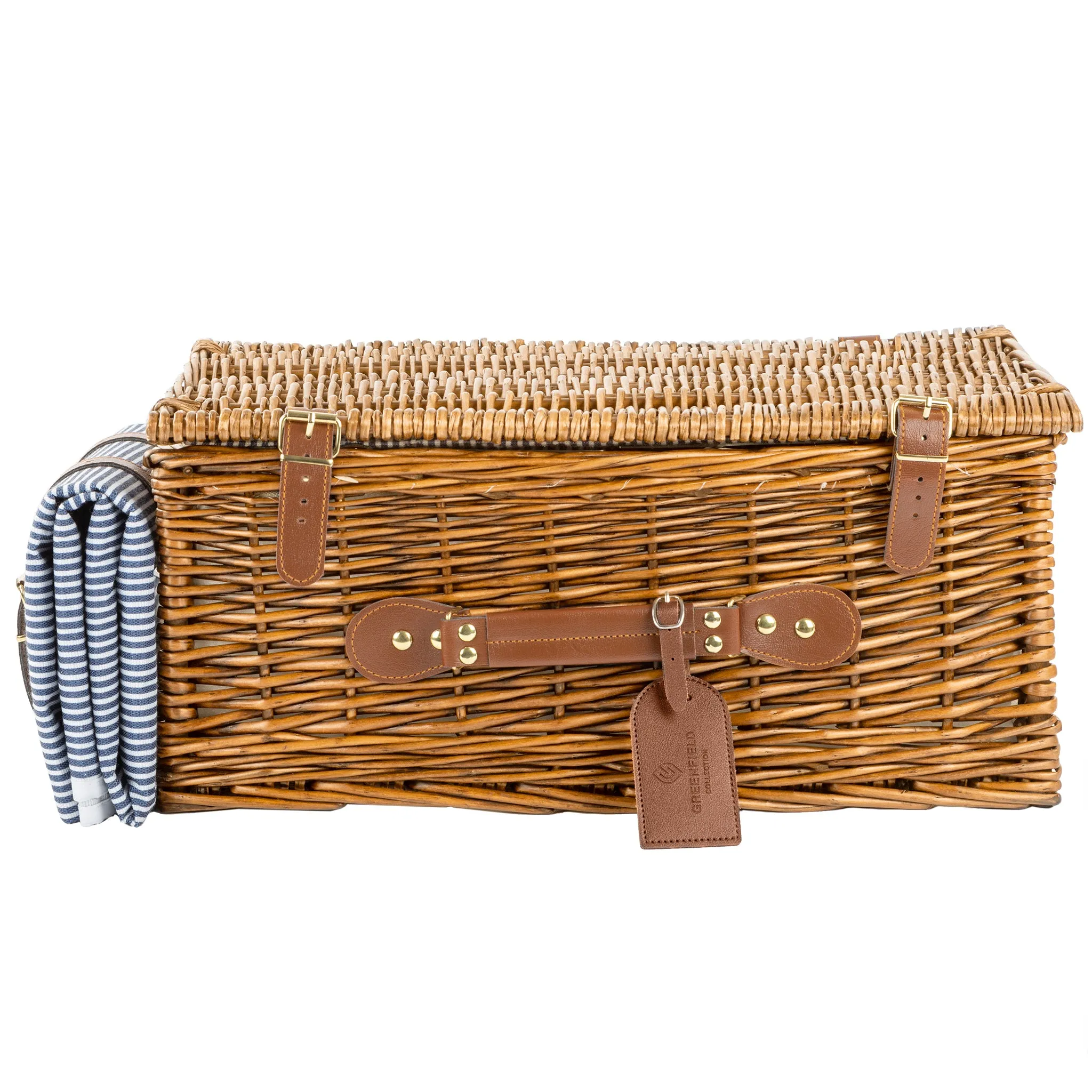 Abbotsbury Willow Picnic Basket Hamper with Picnic Blanket