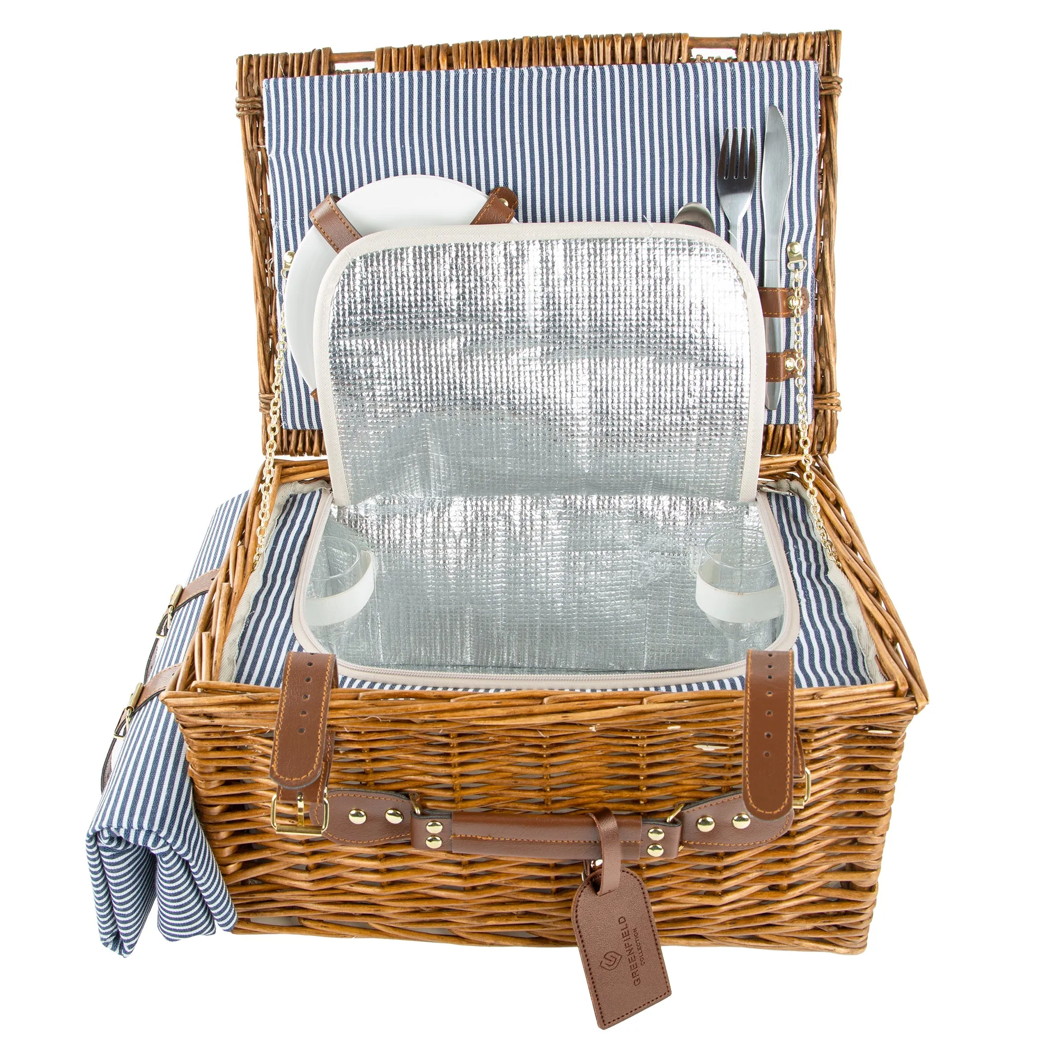 Abbotsbury Willow Picnic Basket Hamper with Picnic Blanket