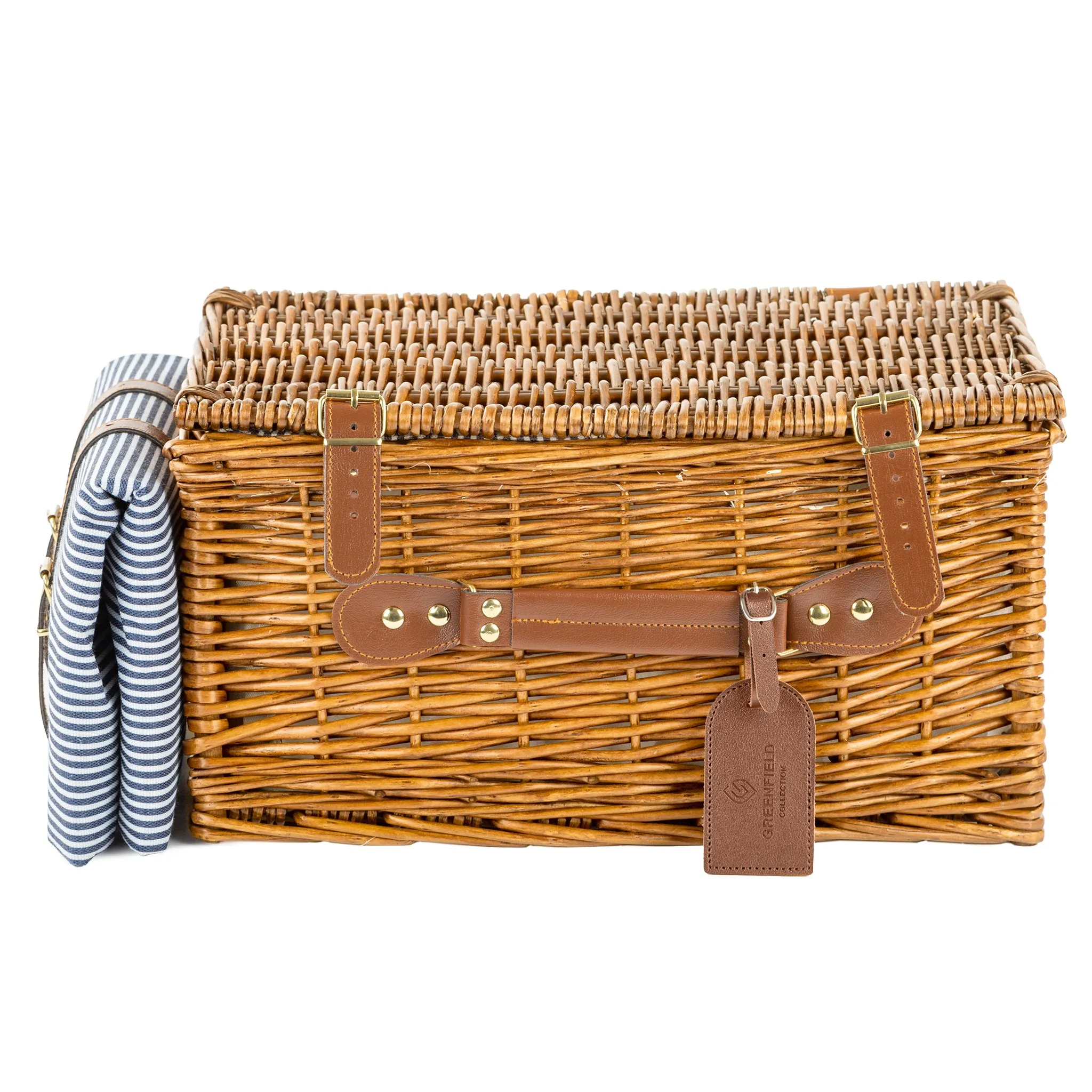 Abbotsbury Willow Picnic Basket Hamper with Picnic Blanket