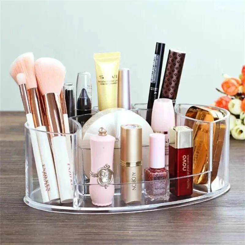 Acrylic Multi-Functional Makeup Box 7 Lattices Makeup Brush Holder Pencil Holder Nail Polish Organizer Cosmetics Home Storage Box