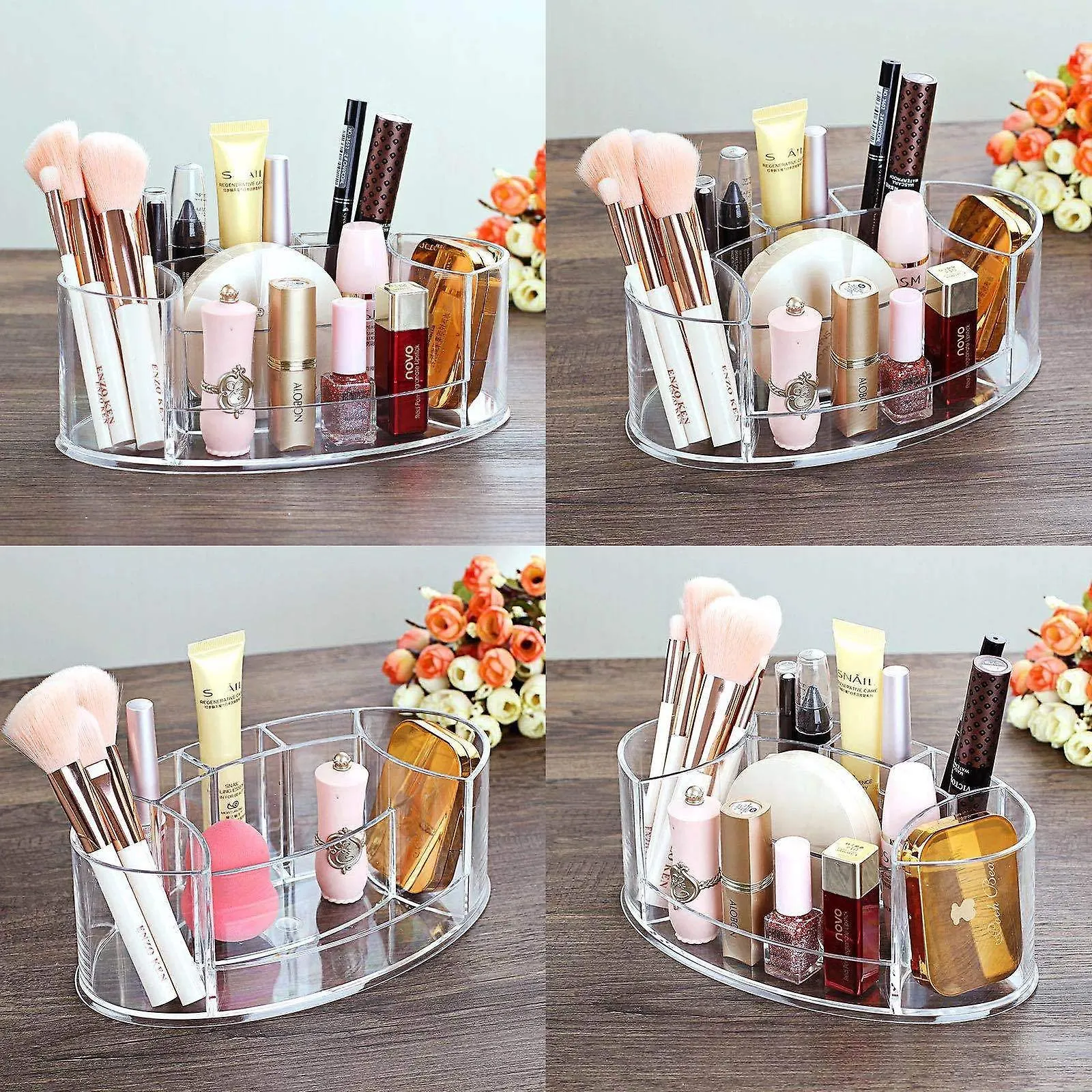 Acrylic Multi-Functional Makeup Box 7 Lattices Makeup Brush Holder Pencil Holder Nail Polish Organizer Cosmetics Home Storage Box