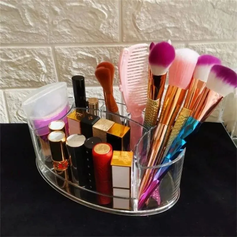 Acrylic Multi-Functional Makeup Box 7 Lattices Makeup Brush Holder Pencil Holder Nail Polish Organizer Cosmetics Home Storage Box