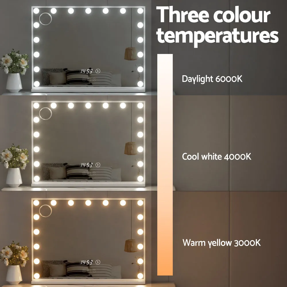 Adjustable LED Light Hollywood Makeup Mirror 80x60cm - Embellir