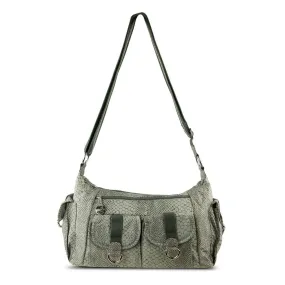 Adjustable Organizer Hobo Bag with Cargo Pockets, Snake