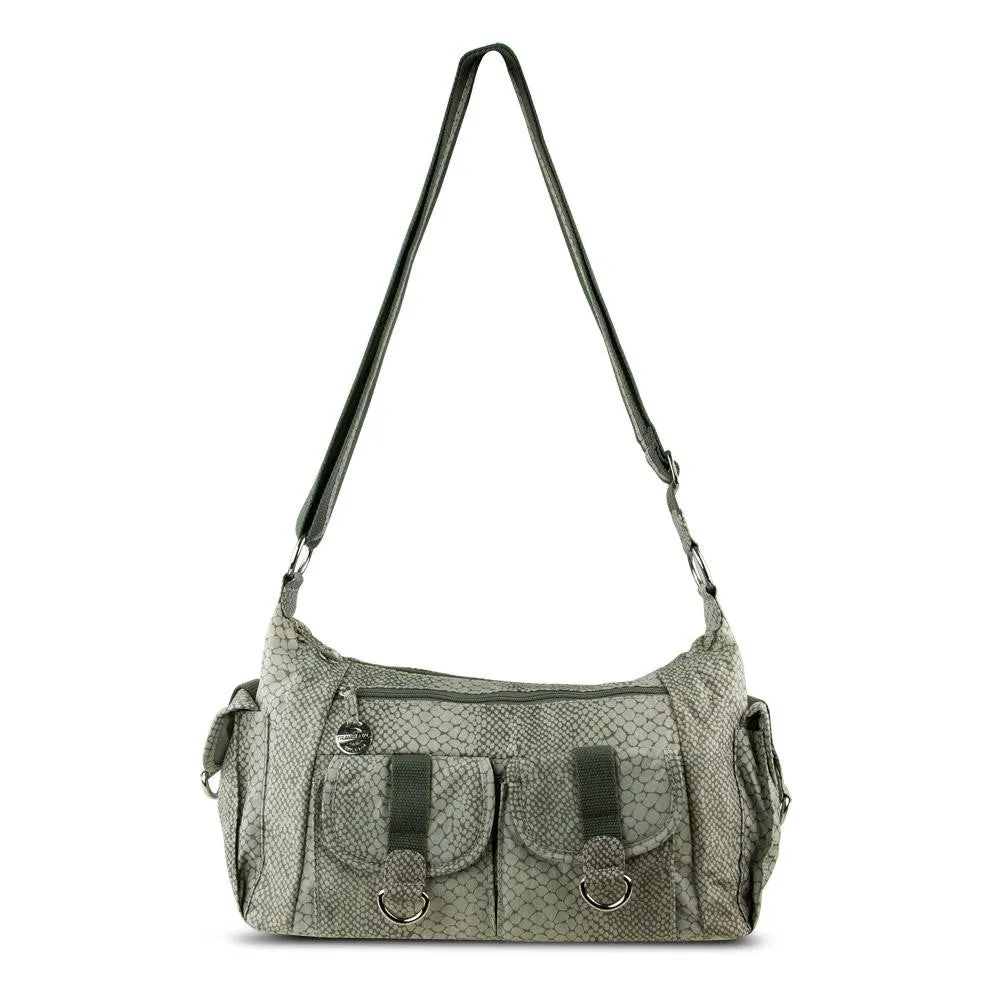 Adjustable Organizer Hobo Bag with Cargo Pockets, Snake