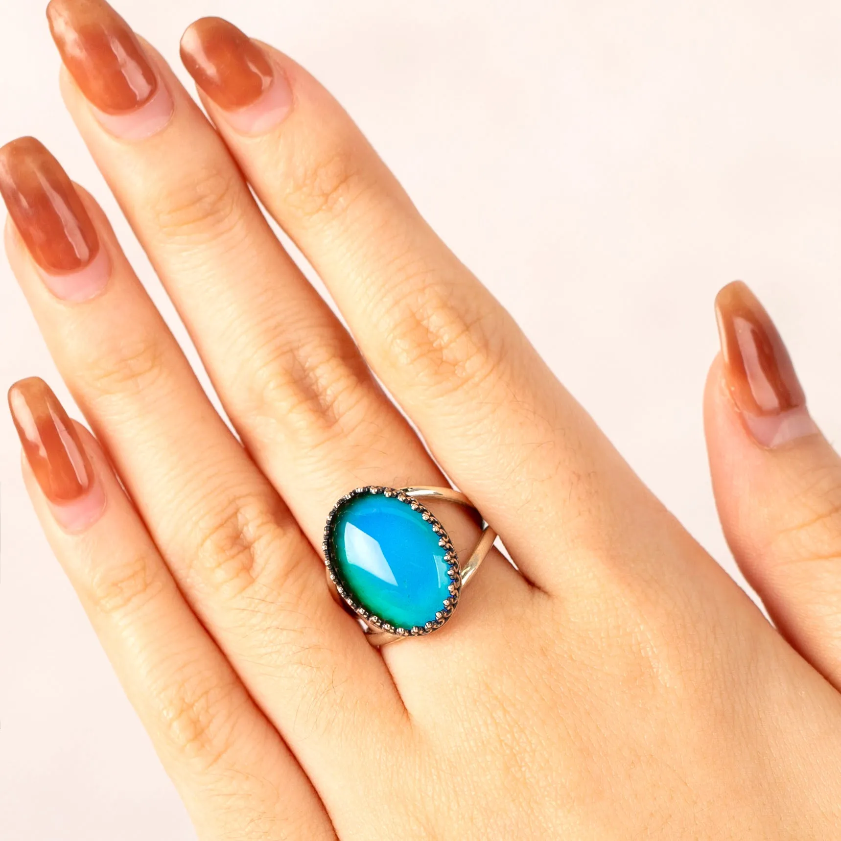 Adjustable Simple Crown Mood Ring