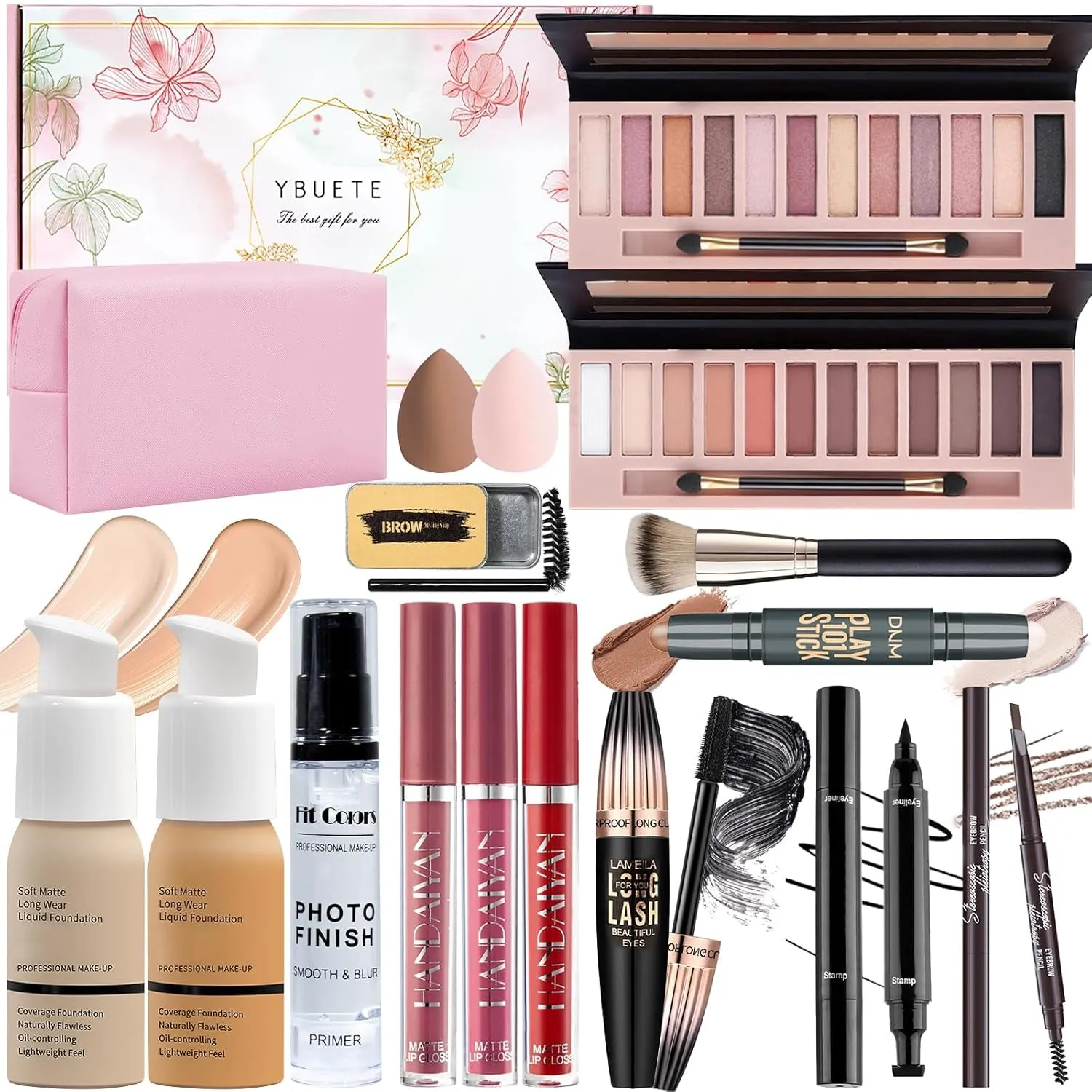 All-in-One Makeup Kit for Women & Teens - Foundation, Eyeshadow, Lipsticks & Travel Bag Included