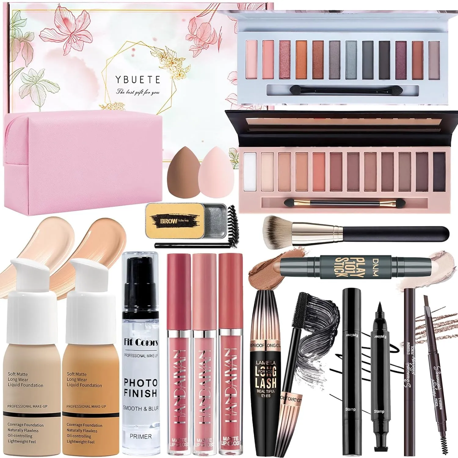 All-in-One Makeup Kit for Women & Teens - Foundation, Eyeshadow, Lipsticks & Travel Bag Included