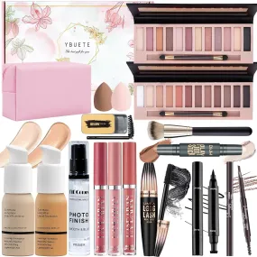 All-in-One Makeup Kit for Women & Teens - Foundation, Eyeshadow, Lipsticks & Travel Bag Included