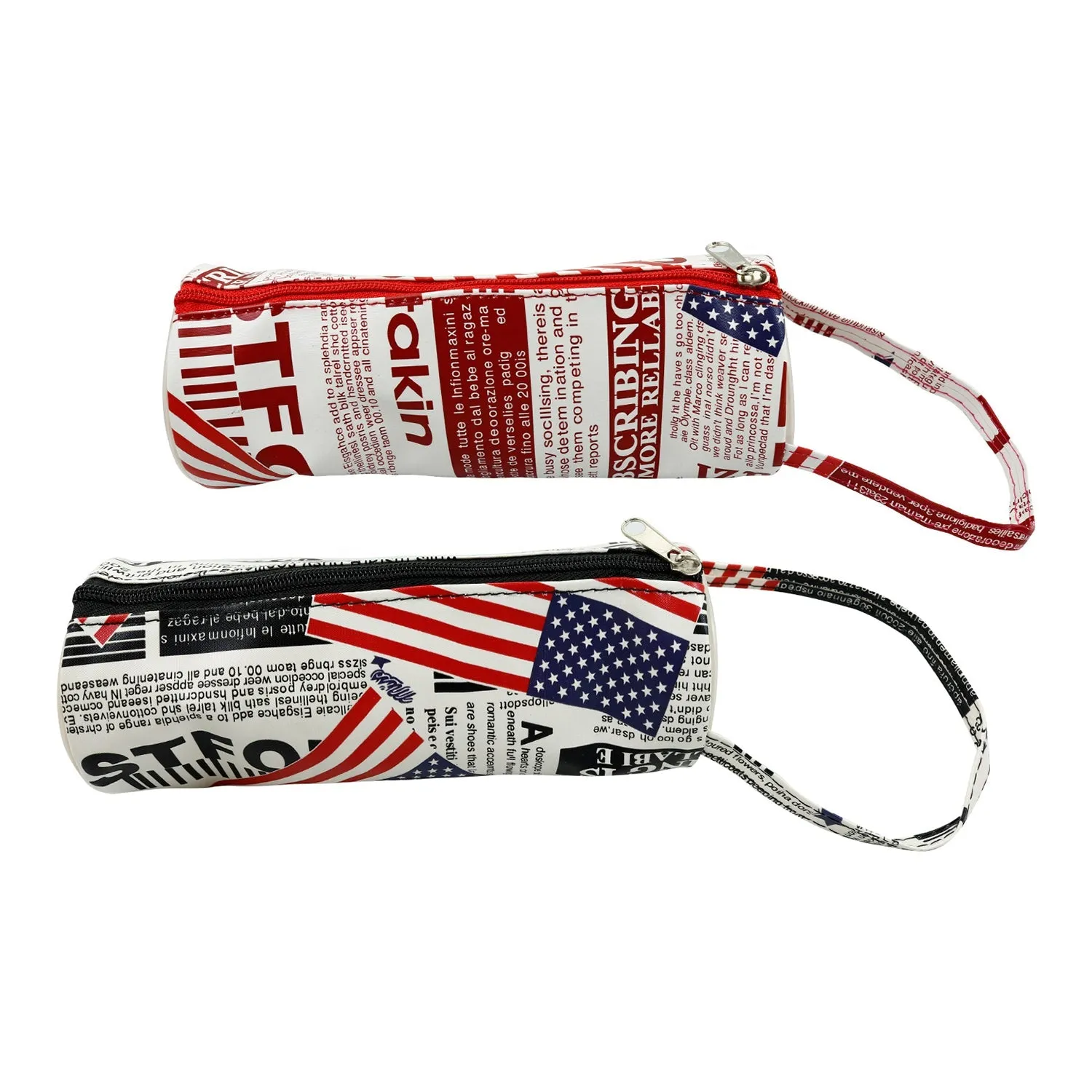 American Flag and Letter Round Makeup Bag - Assorted Color