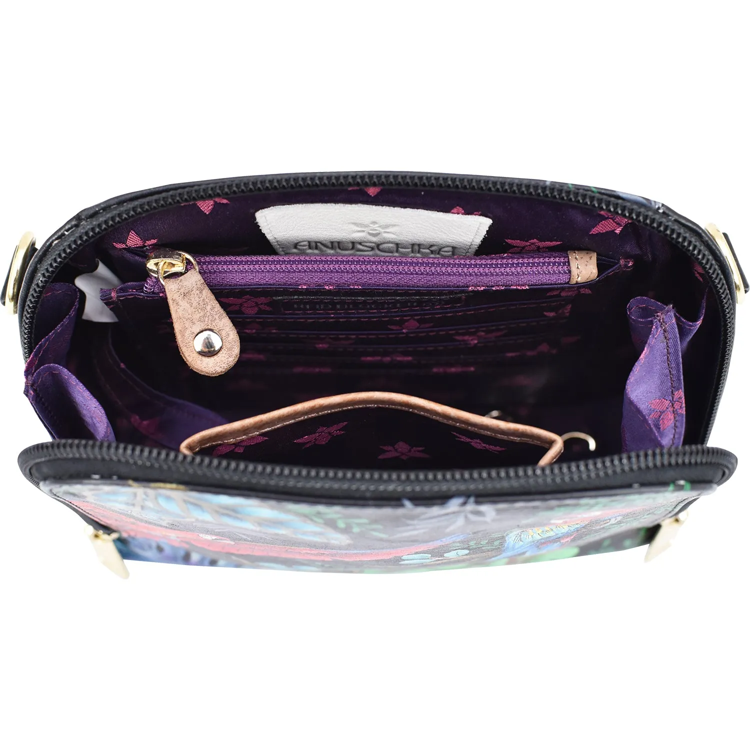 Anuschka Small Zip Around Organizer Rainforest Beauties Leather