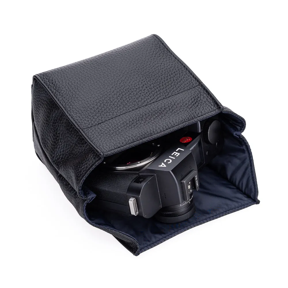 Artisan & Artist* ACAM 77 Leather Wrap Body/Lens Pouch, Black