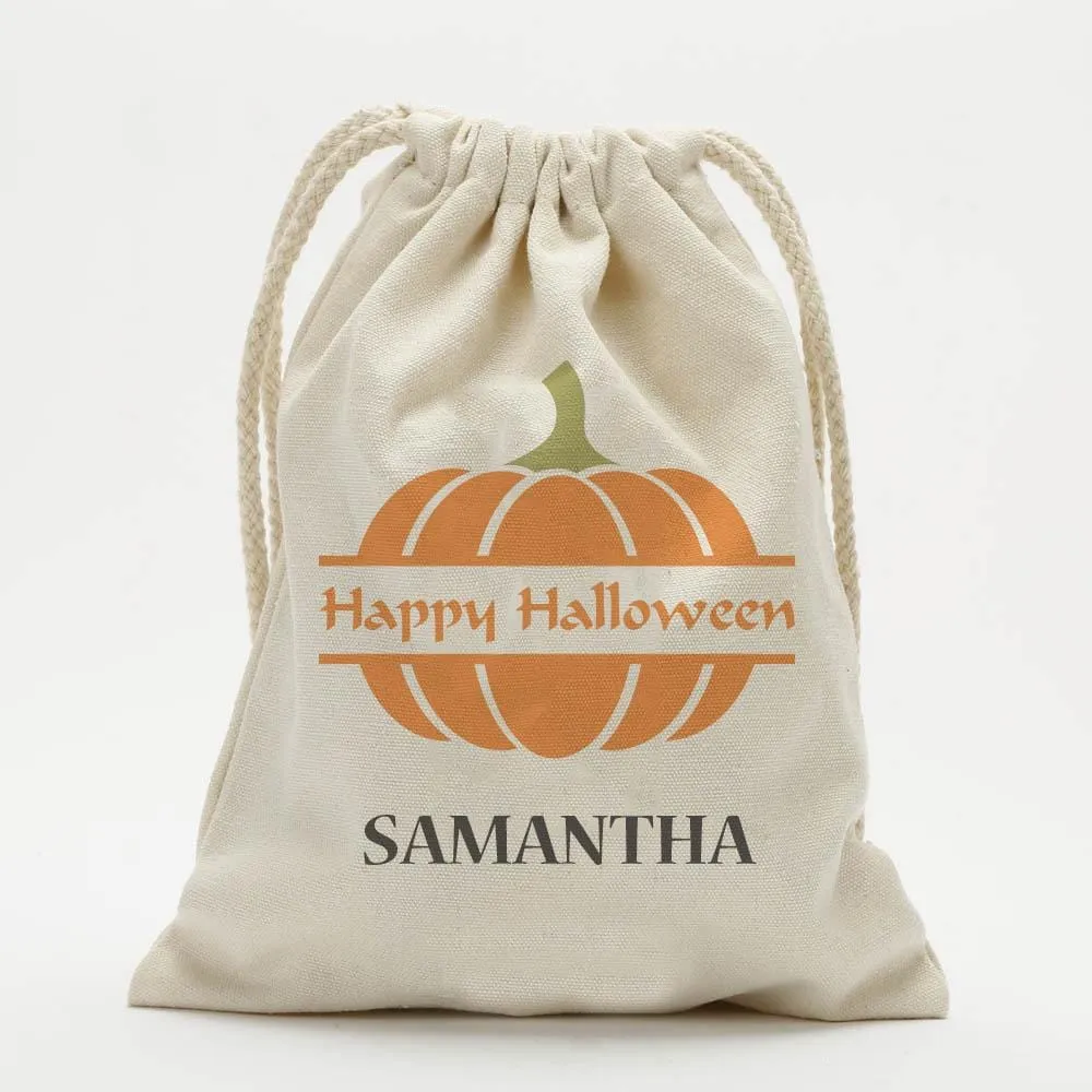 Bag Of Treats Custom Halloween Kids Drawstring Sack | Personalized Halloween Trick or Treat Bag