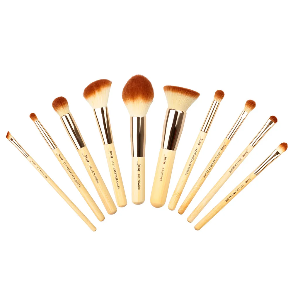 Bamboo Makeup Brush Set 10 Pcs T136