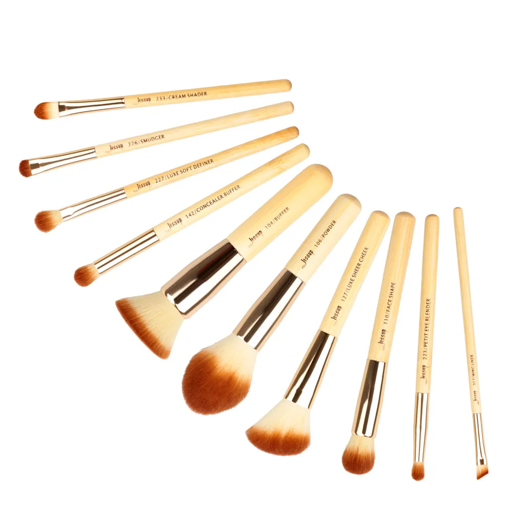 Bamboo Makeup Brush Set 10 Pcs T136