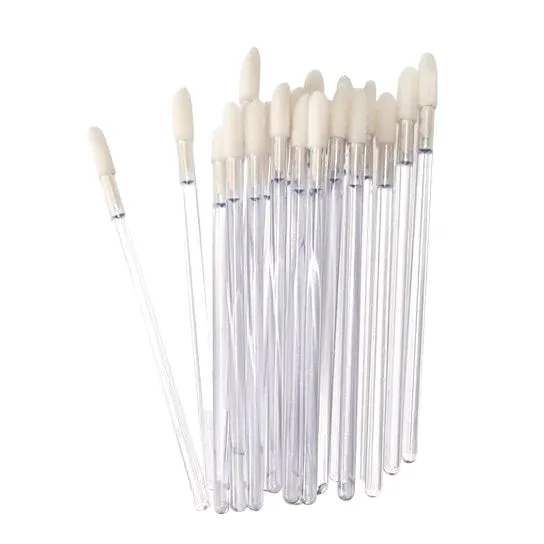 Barneys Disposable Doe Foot/Angled Lip Gloss Brush Applicator - 50 Pieces