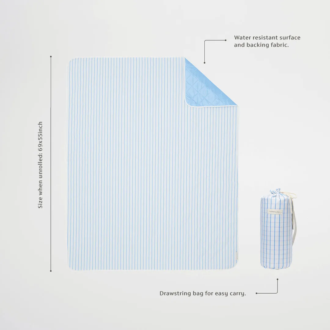 Beach and Picnic Blanket | Le Weekend Mid Blue-Cream