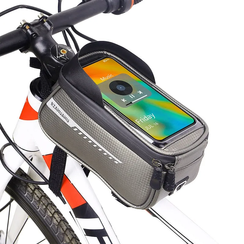 Bike Waterproof Phone Front Frame Bag Fit 6.5" Mountain Bike