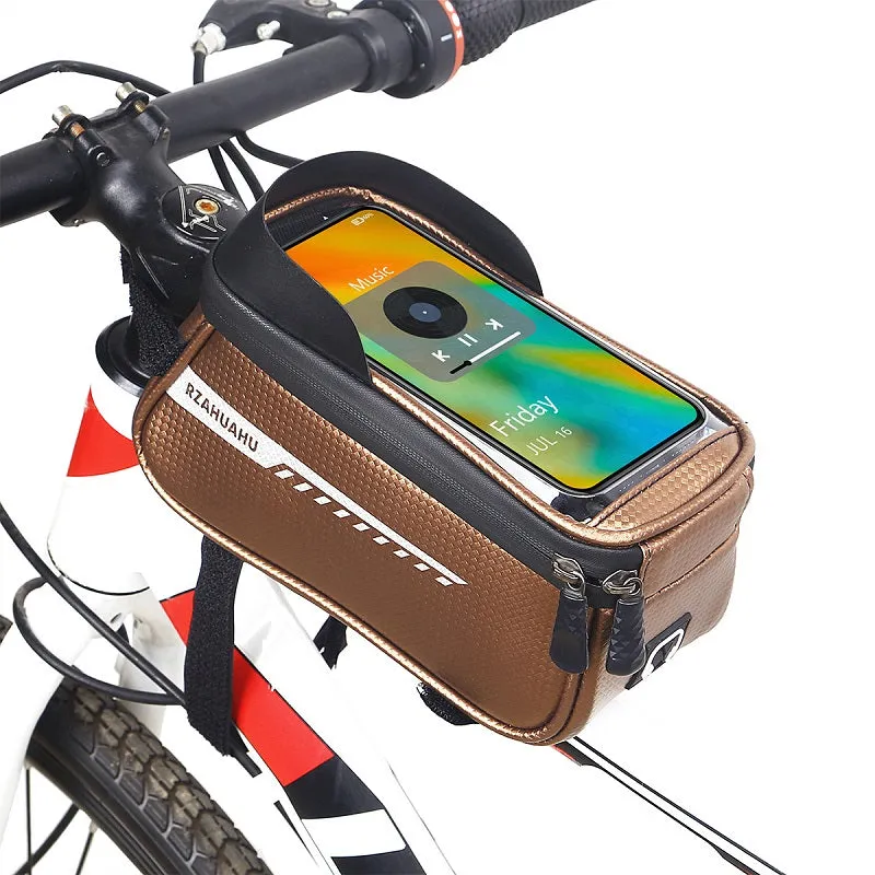 Bike Waterproof Phone Front Frame Bag Fit 6.5" Mountain Bike