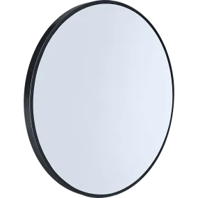 Black 80cm Round Wall Mirror, 4-Layer Silver Crafted - Della Francesca