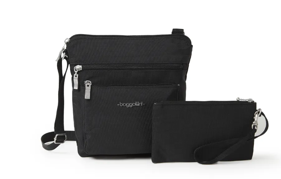 Black Pocket Crossbody Bag