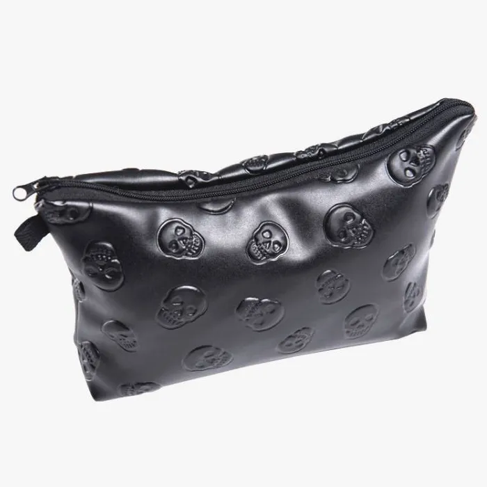 Black Skulls Makeup Bag