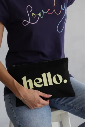 Black Zip Hello Pouch