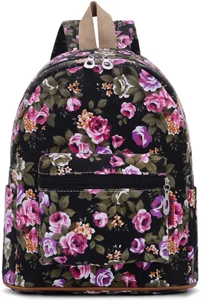 Bravo Floral Small (12 Inch) School Backpack - Floral Black