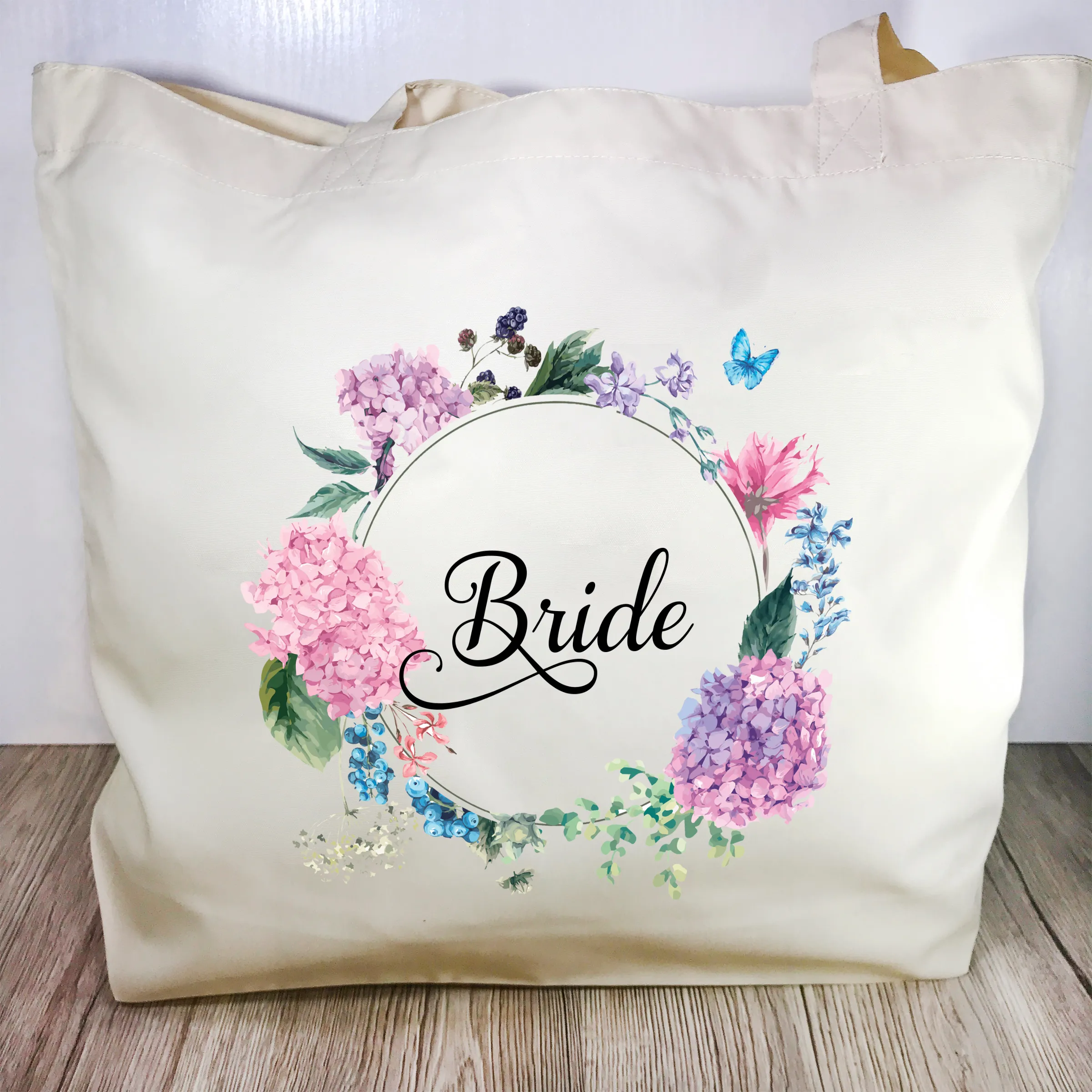 Bride Floral Wreath Wedding Tote Bag