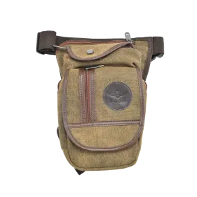 Brown Thigh Bag, Leg Bag Canvas