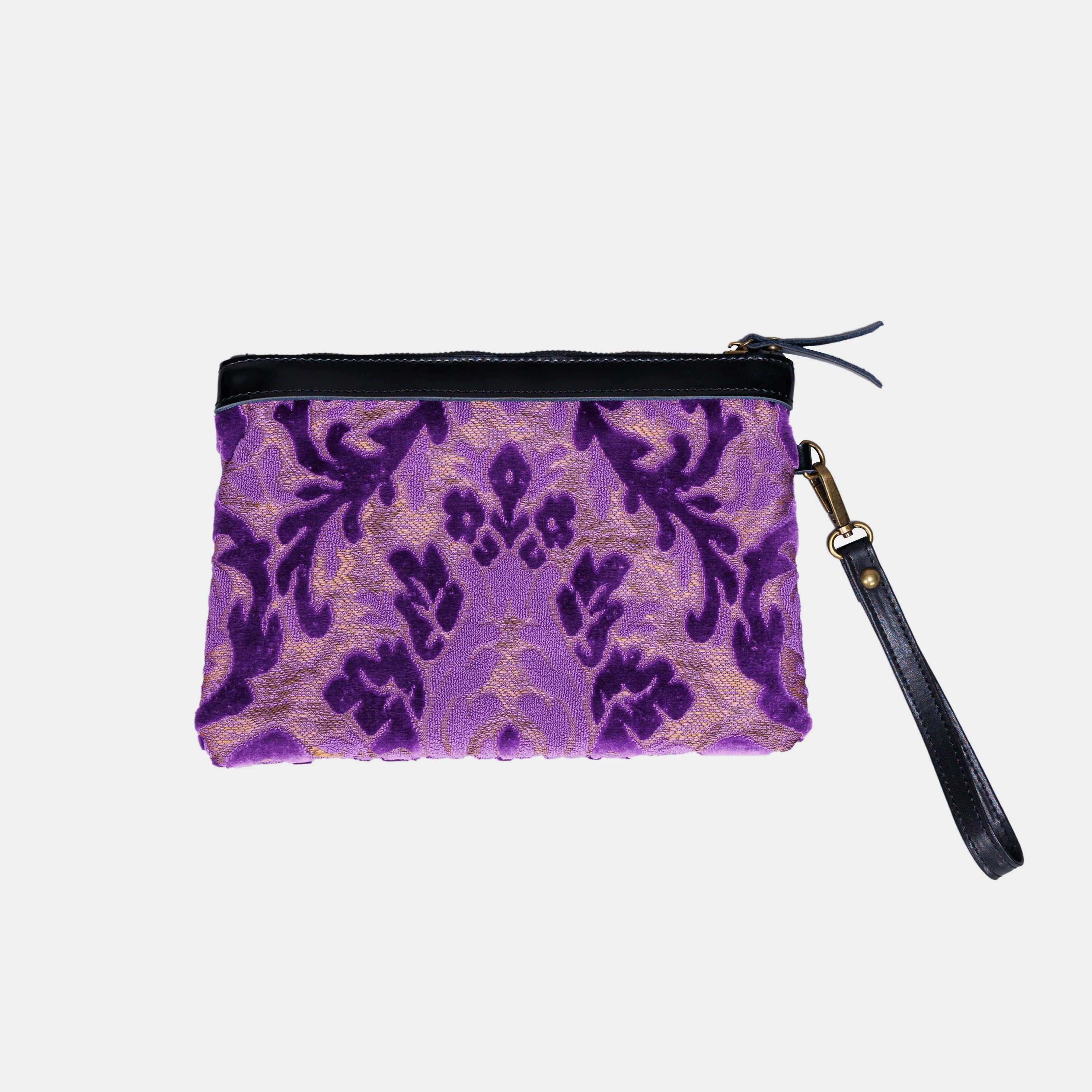 Burnout Velvet Purple Wristlet Clutch