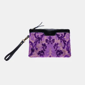 Burnout Velvet Purple Wristlet Clutch