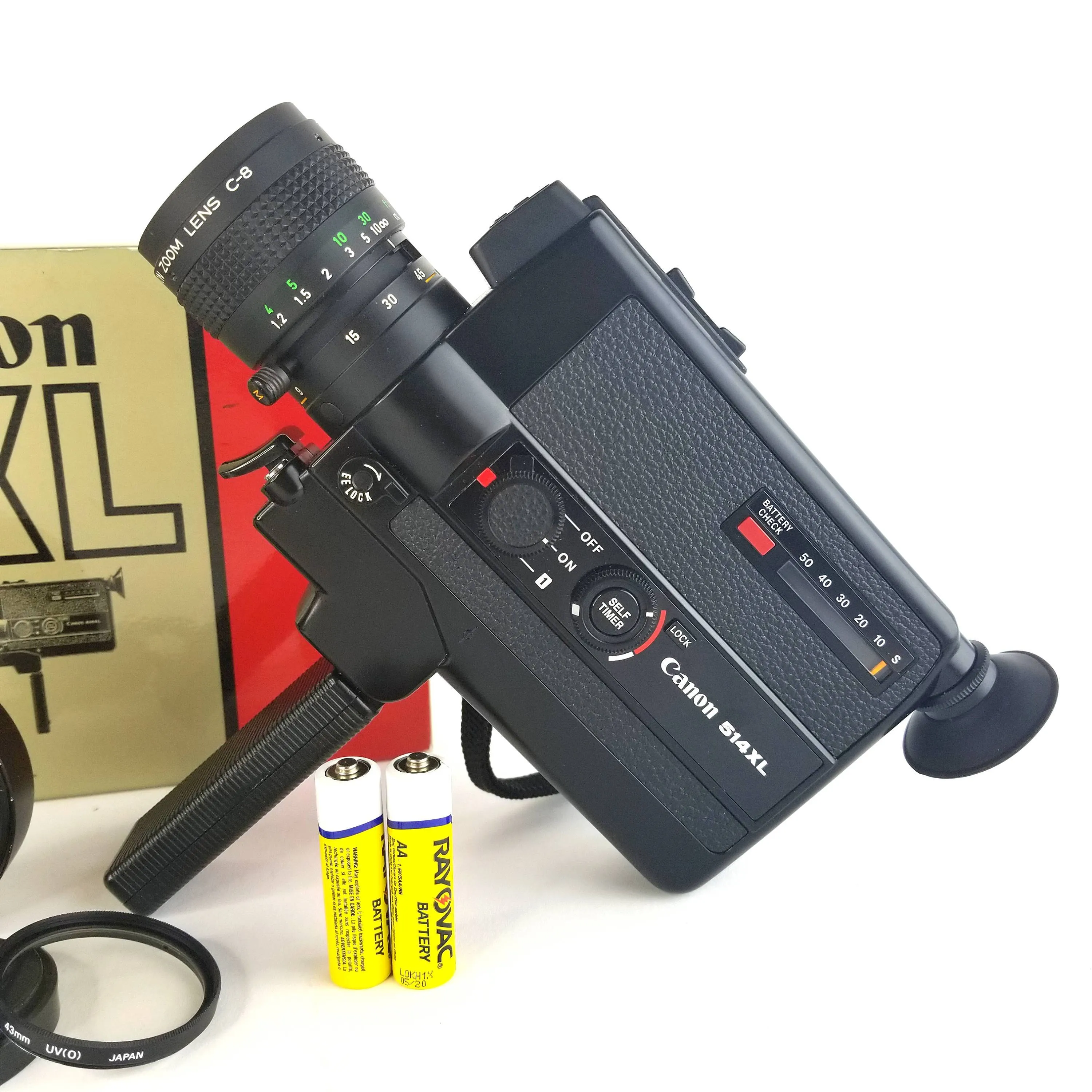 Canon 514XL Super 8 Camera Professionally Serviced With Retail Box & C-8 Wide Attachment