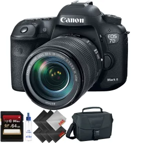 Canon EOS 7D Mark II DSLR Camera with 18-135mm f/3.5-5.6 is USM Lens & W-E1 Wi-Fi Adapter   64GB Memory Card   1 Year Wa