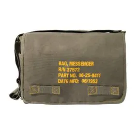 Canvas Classic Messenger Shoulder Bag With Military Stencil