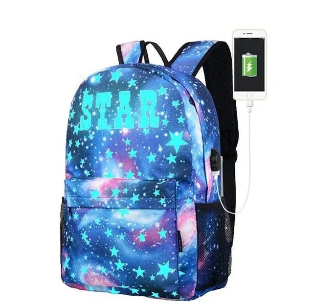 Cartoon-Inspired Luminous School Backpack – Stylish Daypack with USB Charging Port & Secure Lock for Boys and Girls (Under 15.6 inches)