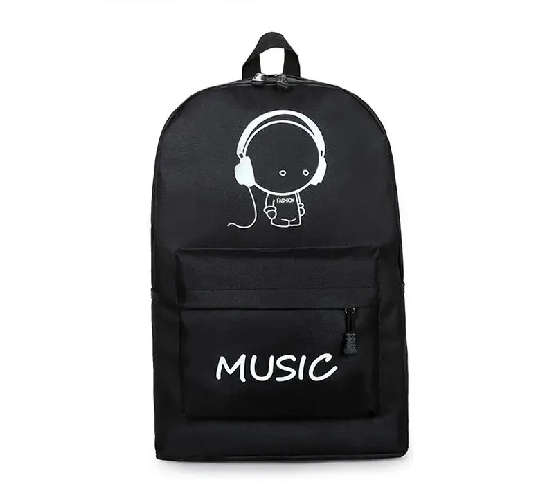 Cartoon-Inspired Luminous School Backpack – Stylish Daypack with USB Charging Port & Secure Lock for Boys and Girls (Under 15.6 inches)