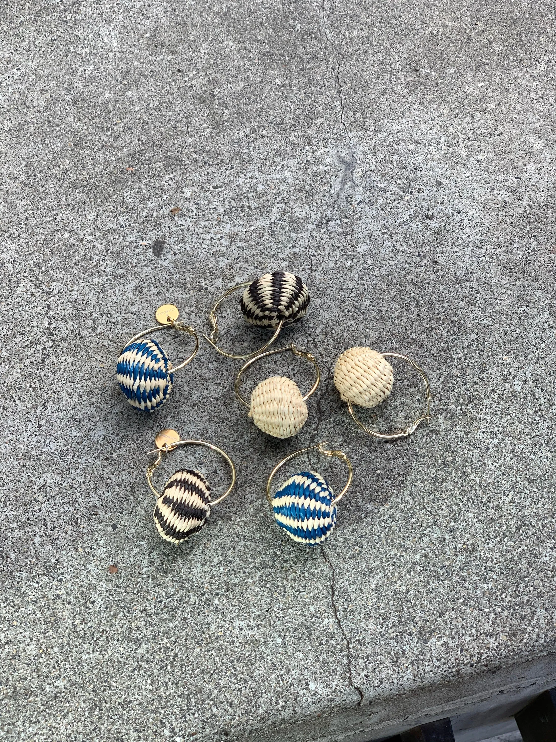 Claudia earrings navy stripes