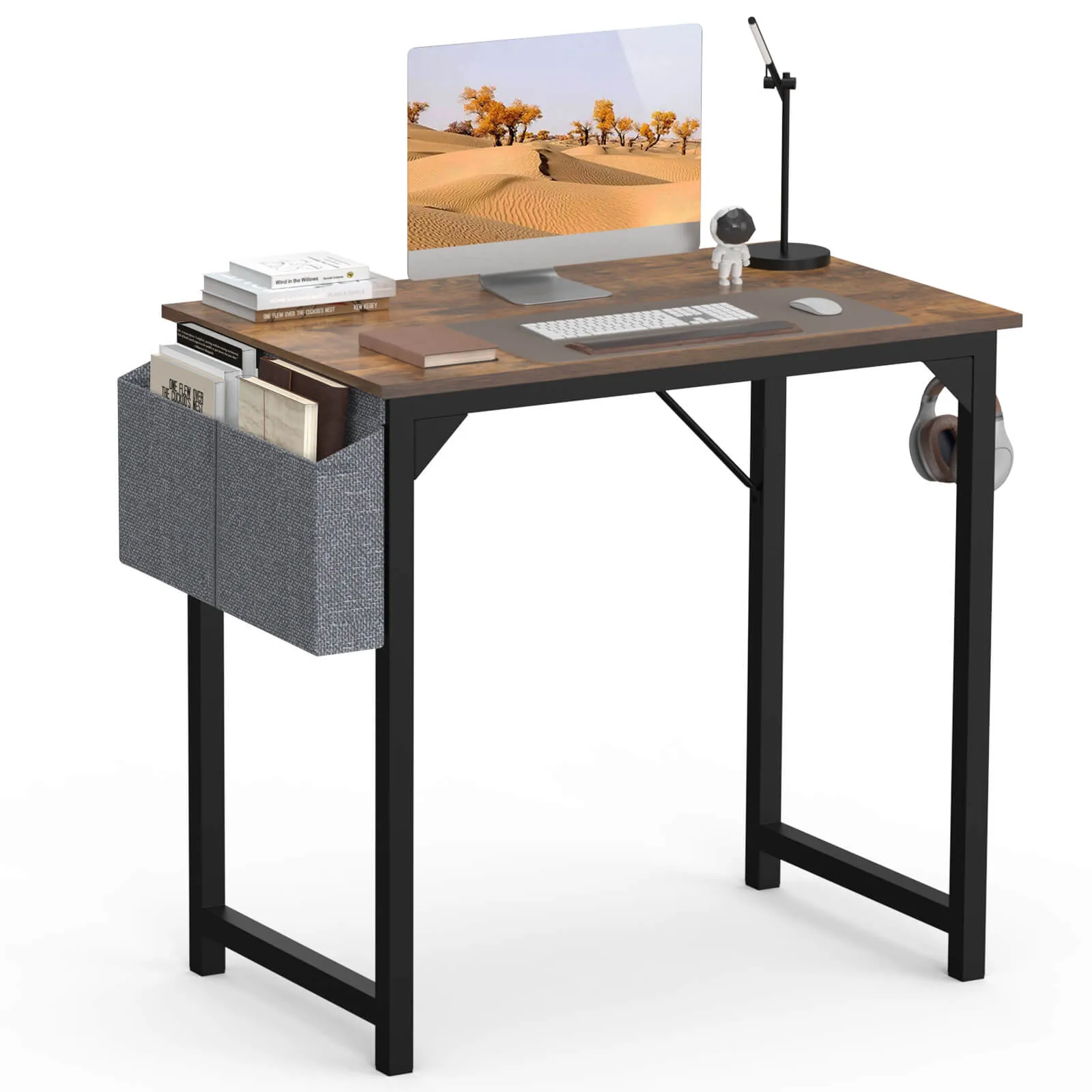 Computer Desk - 32/40/47/55/63 inch Student Kids Study Wooden Desk with Headphone Hook and Storage Bag for Bedroom, Living Room, Study Room