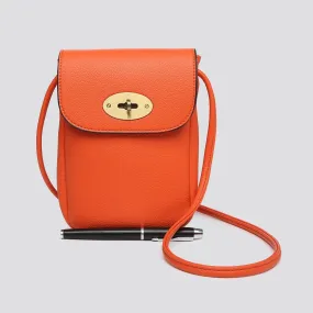 Cross Body PU Phone Bag - Orange