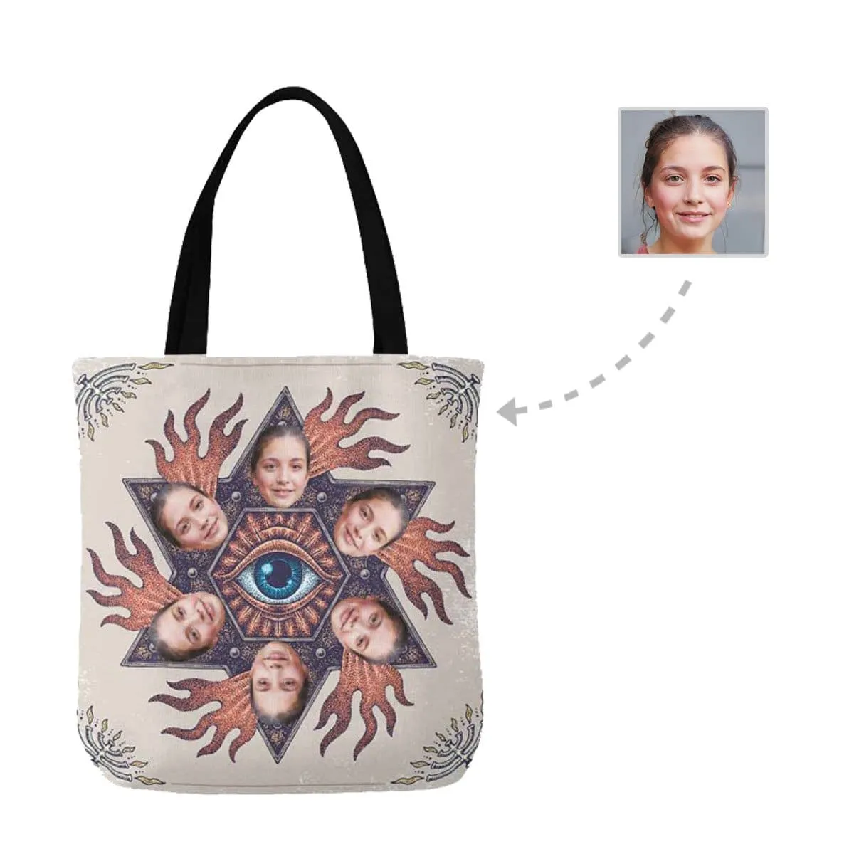 Custom Face Eye Canvas Tote Bag