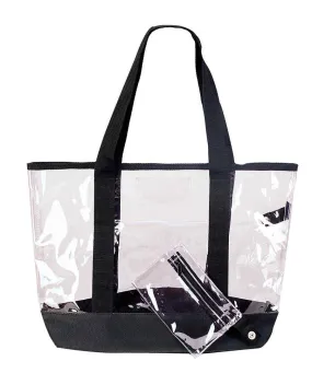 Dalix 20" Clear Handbag Shopping Tote with Small Bonus Pouch (Transparent)