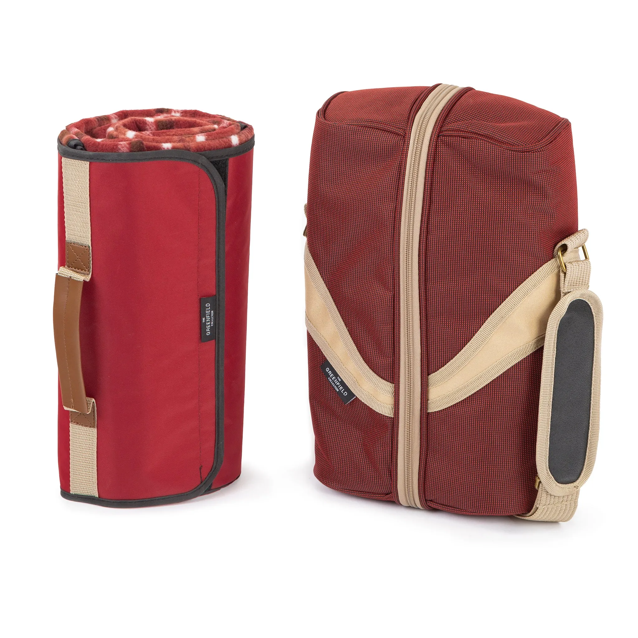 Deluxe Wine Cooler Bag for Two People with Matching Picnic Blanket