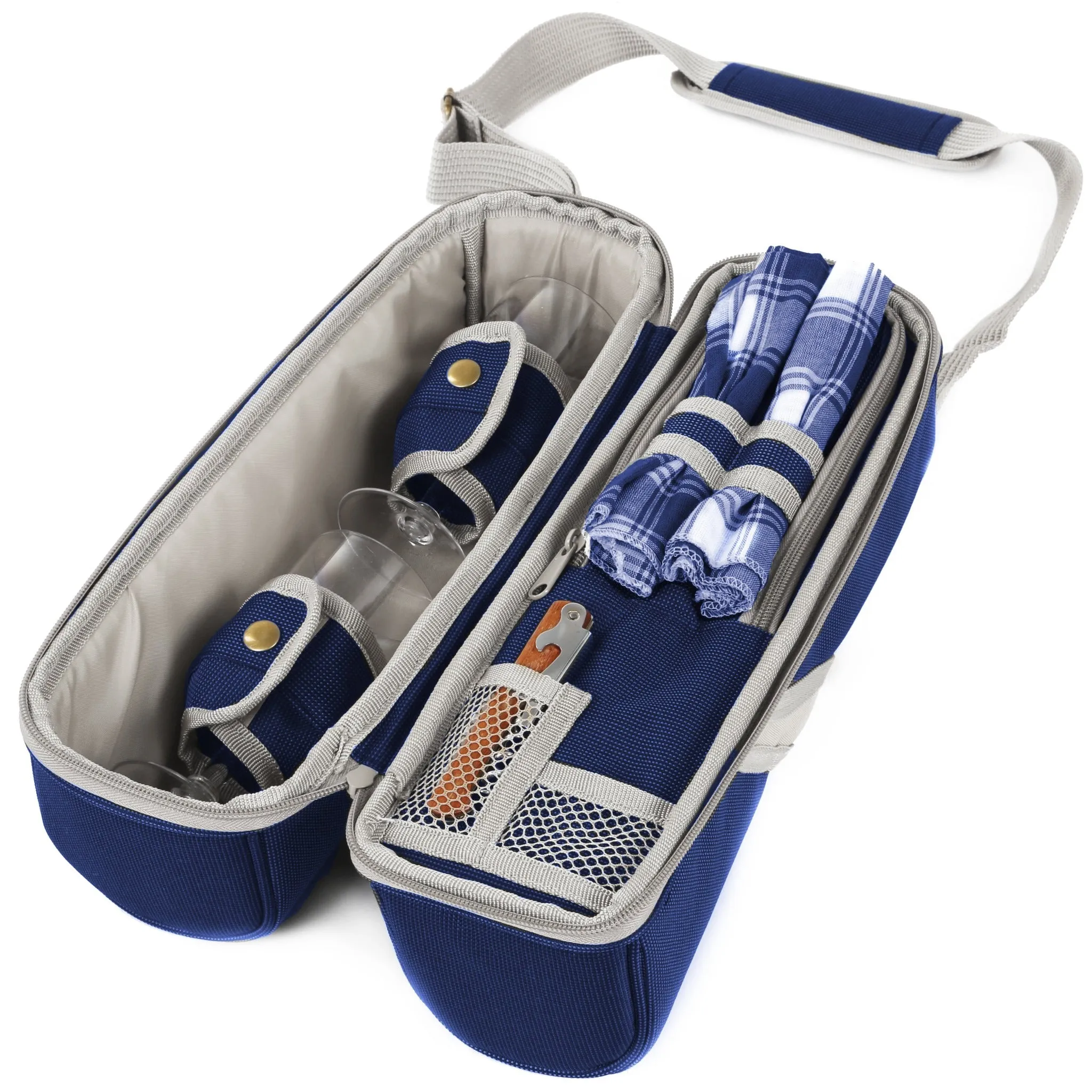 Deluxe Wine Cooler Bag for Two People with Matching Picnic Blanket